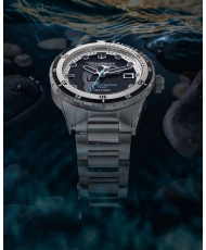 Foto 5 de este reloj para hombre en acero cepillado, acero inoxidable gris, negro HASS AUTOMATIC WHALE SANCTUARY - SPINNAKER | S