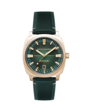 Photo de face de cette Montre Homme en Acier inoxydable, Acier poli, Acier satiné Jaune, Vert HULL CASCARA - SPINNAKER | SP-5113