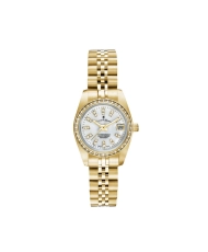 Foto frontal del reloj suizo para mujer en acero inoxidable dorado - Inspiración - JACQUES DU MANOIR | NROP.12