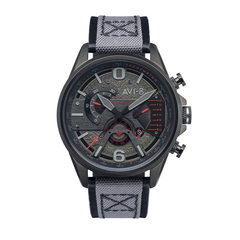 Front photo of this HAWKER HARRIER II Grey, Black Stainless Steel Men's Watch - AVI-8 | AV-4056-05