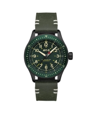 Photo de face de cette Montre Homme en Acier inoxydable Noir, Vert FLYBOY - AVI-8 | AV-4099-RBL-06