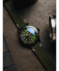 Foto 3 dieser FLYBOY Herrenuhr aus schwarzem, grünem Edelstahl – AVI-8 | AV-4099-RBL-06