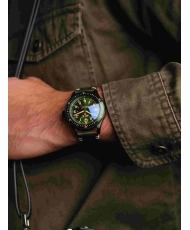 Foto 6 dieser FLYBOY Herrenuhr aus schwarzem, grünem Edelstahl – AVI-8 | AV-4099-RBL-06