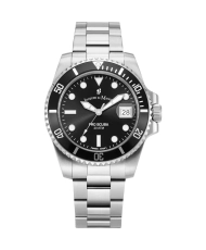 Front photo of the Swiss Men's Watch in Stainless Steel Grey, Black - PRO SCUBA 40 - JWG02702