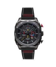 Foto frontal de este reloj para hombre Hawker Hunter de acero inoxidable negro - AVI-8 | AV-4100-04