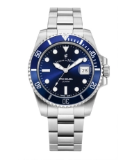 Front photo of the Swiss Men's Watch in Stainless Steel Grey, Blue - PRO SCUBA 43 - JWG02802