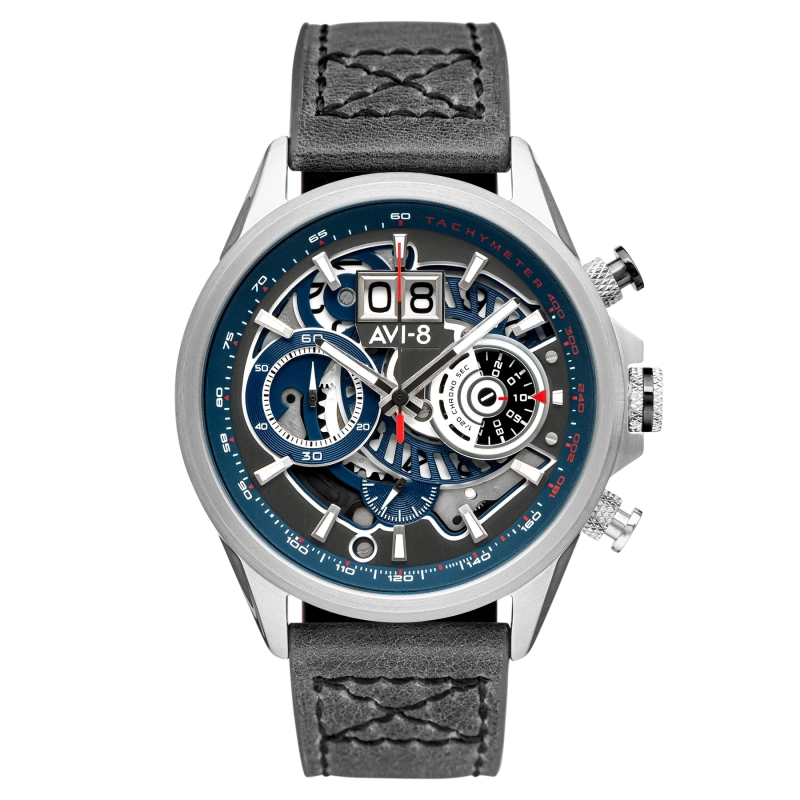 Photo de face de cette Montre Homme en Acier inoxydable Bleu, Gris HAWKER HARRIER II - AVI-8 | AV-4065-04