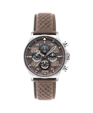 Foto frontal de este reloj para hombre Hawker Typhoon de acero inoxidable gris y marrón - AVI-8 | AV-4093-06