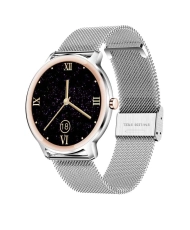 Photo de face de cette Montre connectée santé Femme en Métal Argenté - LEVEL - SMARTY 2.0 - SW018B