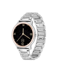 Front photo of this Elegant Silver Metal Women's Smartwatch - ELEGANCE - SMARTY 2.0 - SW018E