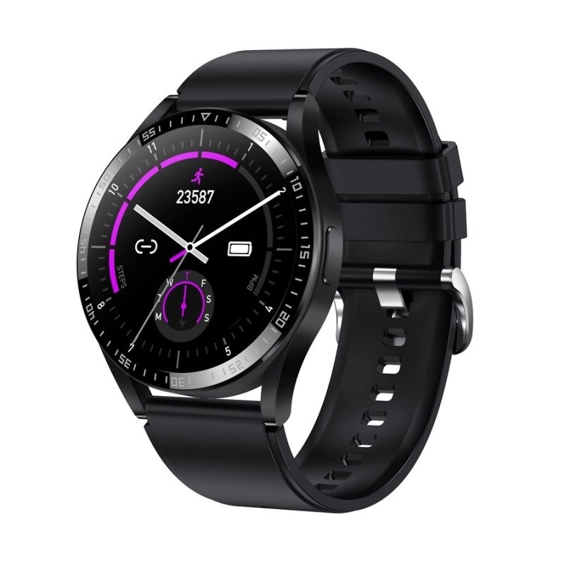 Foto frontal de este reloj conectado para correr de metal negro para hombre - RACE - SMARTY 2.0 - SW019A