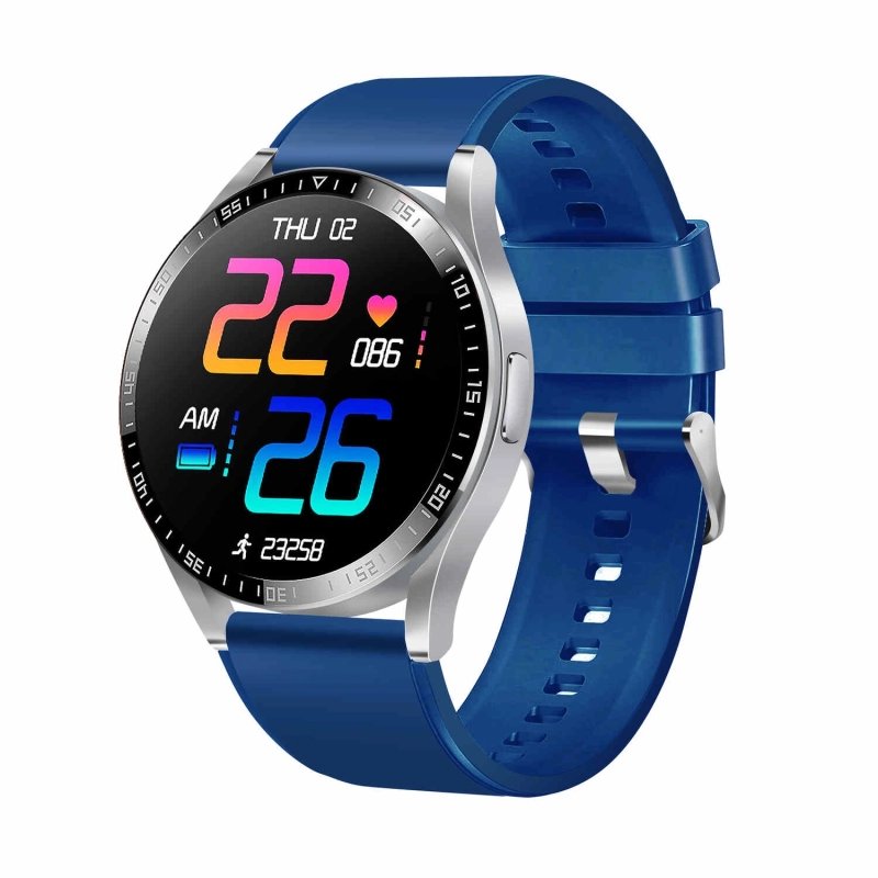 Front photo of this Women's Running Smartwatch in Silver Alloy, Blue - RACE - SMARTY 2.0 - SW019F