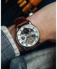 Photo 2 setting in context of this Men's Skeleton Watch in Stainless Steel Grey, Brown - Longitude - EARNSHAW | ES-8006-03