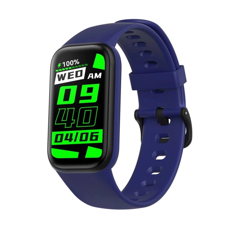 Foto frontal de este reloj deportivo conectado para hombre en metal negro, azul - ENERGY - SMARTY 2.0 - SW042F