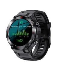 Fotoszenario 2 dieser GPS Connected-Herrenuhr aus schwarzem Metall – PULL UP – SMARTY 2.0 – SW059A