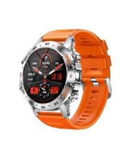 Vorderes Foto dieser Connected Watch für Damen- und Herrensportarten in silbernem Metall, Orange – GAME – SMARTY 2.0 – SW065B