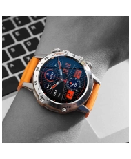 Fotoszenario 4 dieser vernetzten Uhr für den Damen- und Herrensport in Silbermetall, Orange – GAME – SMARTY 2.0 – SW