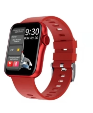 Foto frontal de este reloj conectado para la salud de la mujer en metal rojo - DE PIE - SMARTY 2.0 - SW022L