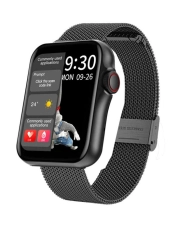 Foto von der Vorderseite dieser Health Connected-Uhr für Herren aus schwarzem Metall – NEW STANDING – SMARTY 2.0 – SW028E01