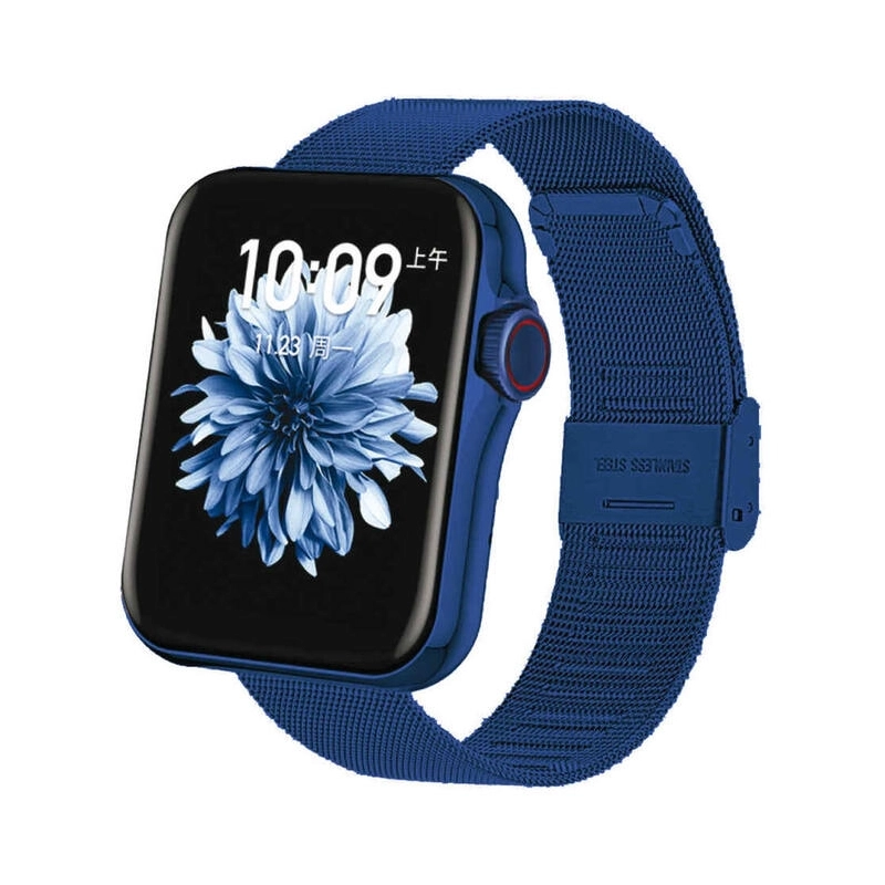 Front photo of this Black, Blue Metal Women's Health Smartwatch - STANDING - SMARTY 2.0 - SW022H