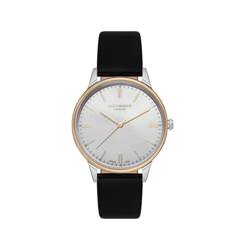 Reloj de Cuarzo Económico para Mujer en Metal, Cuero, Plata, Oro, Negro - Lee Cooper London - LC07150.111