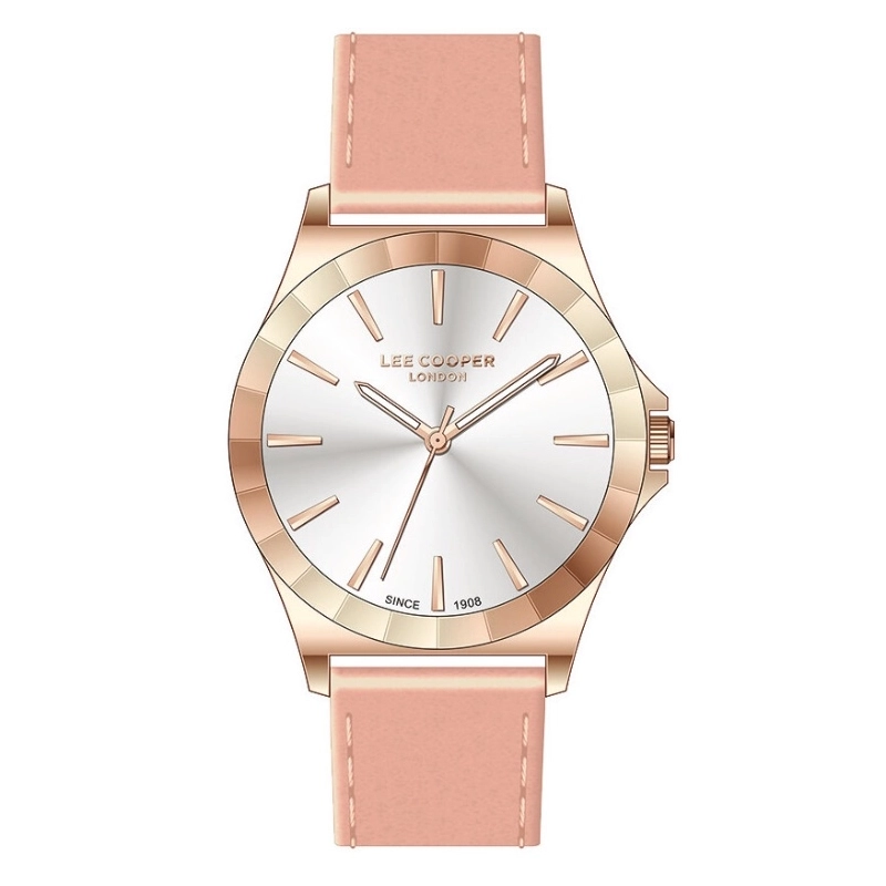 Montre Quartz pas cher pour Femme en Métal, Cuir, de couleur Doré Rose, Rose - Lee Cooper London - LC07347.438