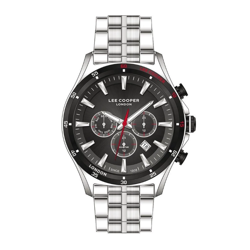 Montre Quartz pas cher pour Homme en Métal, de couleur Argenté, Noir, Argenté - Lee Cooper London - LC07375.350