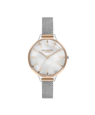 Montre Quartz pas cher pour Femme en Métal, acier maille milanaise, de couleur Argenté, Doré Rose, Rose - Lee Cooper London - LC