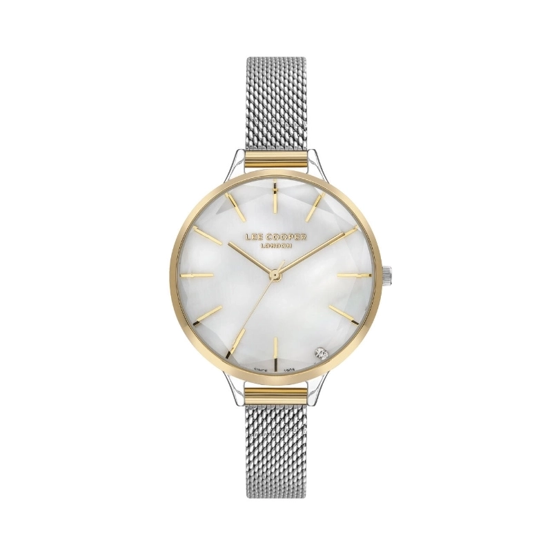 Montre Quartz pas cher pour Femme en Métal, acier maille milanaise, de couleur Argenté, Doré, Doré - Lee Cooper London - LC07433