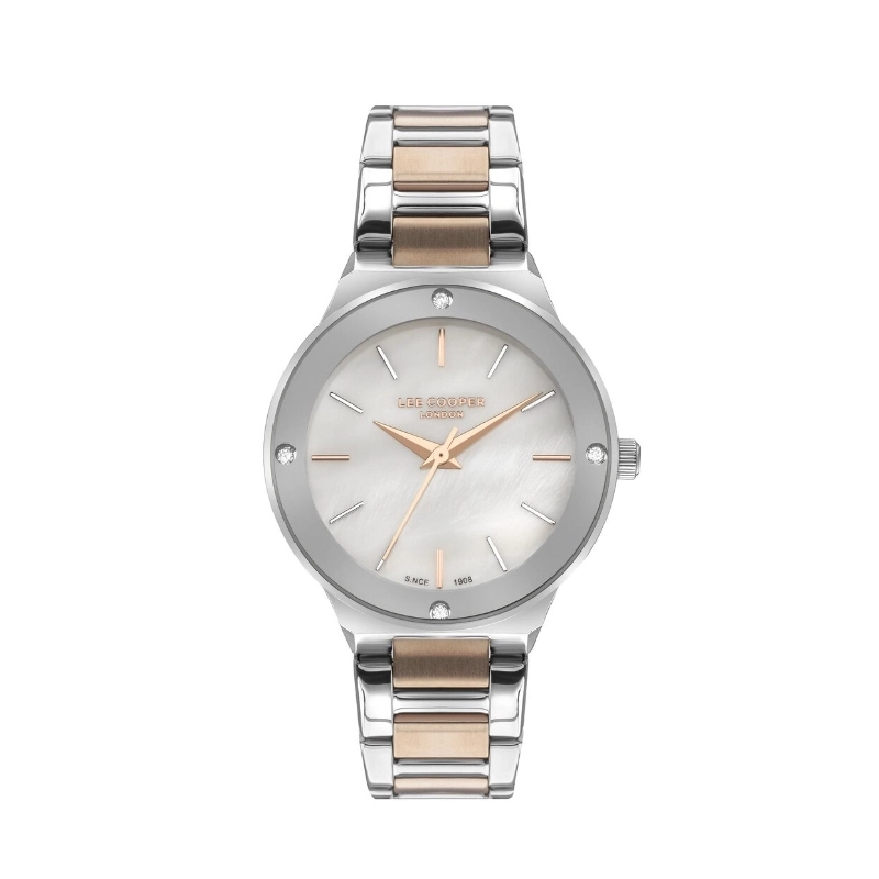 Montre Quartz pas cher pour Femme en Métal, de couleur Argenté, Doré Rose - Lee Cooper London - LC07480.520