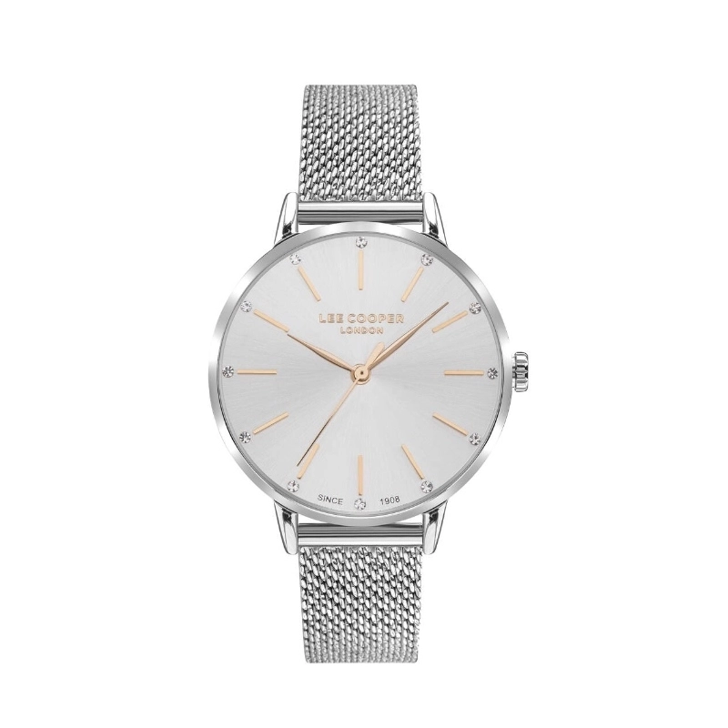 Reloj de Cuarzo Barato para Mujer en Metal, Malla Milanesa, color Plata - Lee Cooper London - LC07473.330