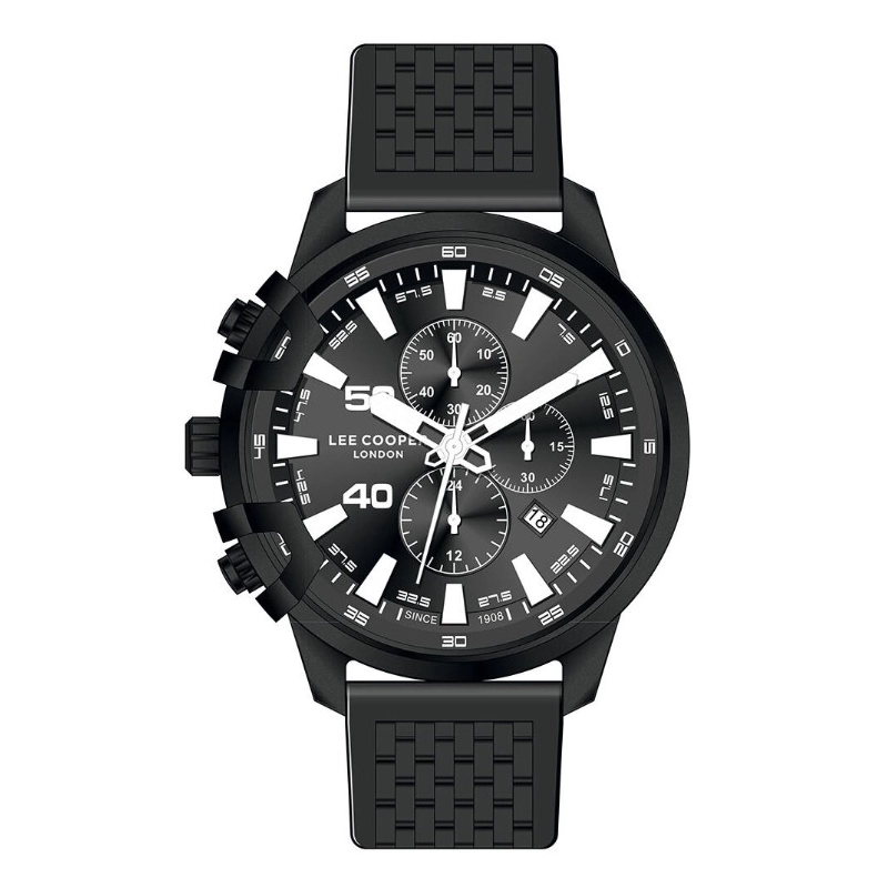 Montre Quartz pas cher pour Homme en Métal, Silicone, de couleur Noir - Lee Cooper London - LC07470.651