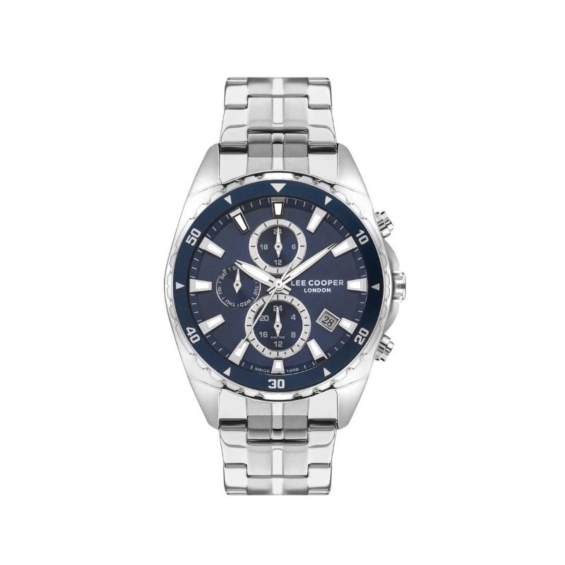 Montre Quartz pas cher pour Homme en Métal, de couleur Bleu, Argenté - Lee Cooper London - LC07515.390