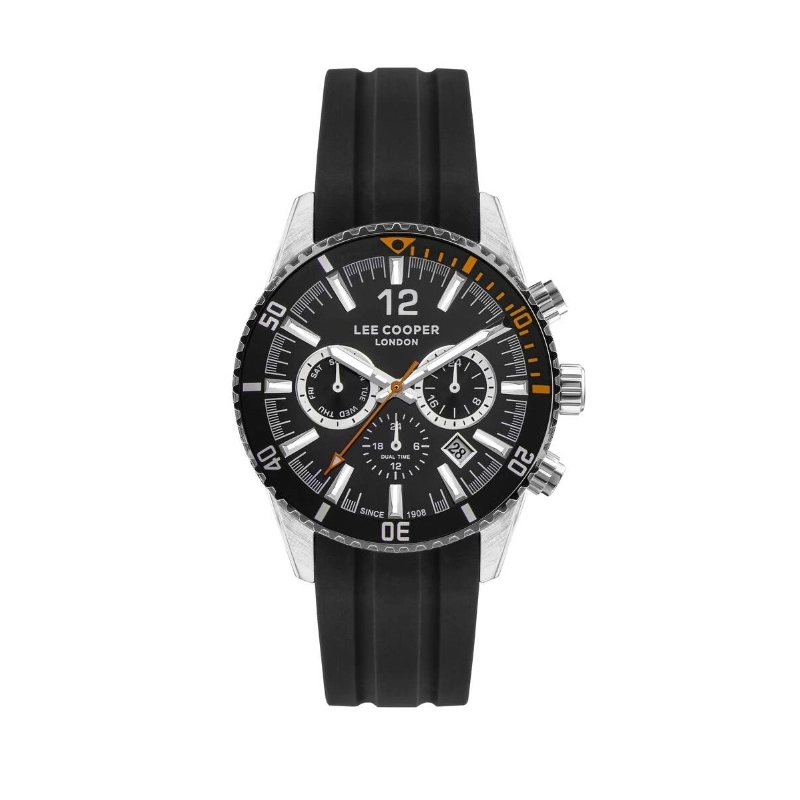 Montre Quartz pas cher pour Homme en Métal, Silicone, de couleur Argenté, Noir - Lee Cooper London - LC07628.351