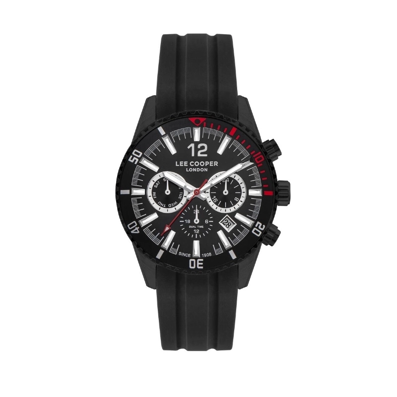 Montre Quartz pas cher pour Homme en Métal, Silicone, de couleur Noir - Lee Cooper London - LC07628.651