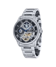 Photo de face de cette Montre Squelette Homme en Acier inoxydable Gris - Longitude - EARNSHAW | ES-8006-11