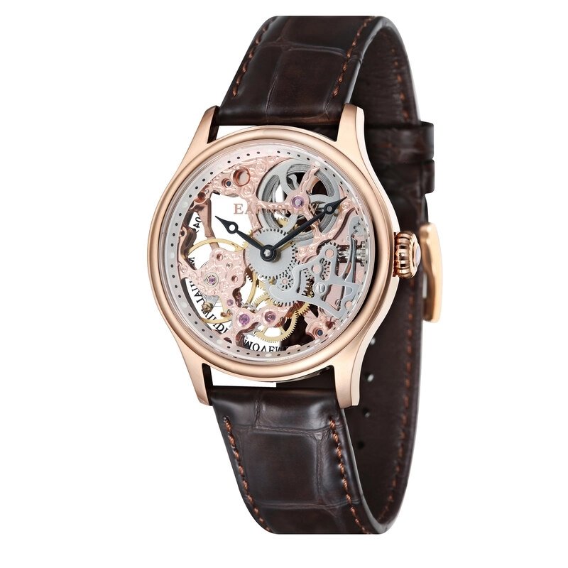 Photo de face de cette Montre Squelette Homme en Acier inoxydable, PVD Rose Marron, Rose - Bauer - EARNSHAW | ES-8049-03