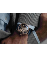 Photo 2 setting in context of this Men's Skeleton Watch in Stainless Steel, Ionic Plating Blue, Pink - BEAUFORT ANATOLIA AU