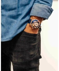 Photo 3 setting in context of this Men's Skeleton Watch in Stainless Steel, Ionic Plating Blue, Pink - BEAUFORT ANATOLIA AU