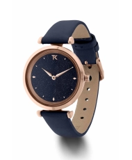 Photo 2 de cette Montre Femme pas chère Quartz en Métal et Cuir, Rose Doré, Bleu - TRG10122-04