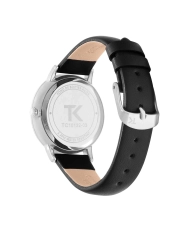 Photo 3 of this Inexpensive Women's Quartz Watch in Metal and Leather, Silver, Black - TC10132-03