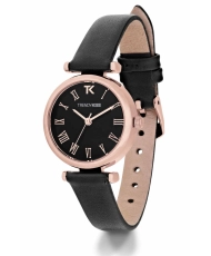 Photo 2 of this Cheap Women's Quartz Watch in Metal and Leather, Rose Gold, Black - TRG10134-02