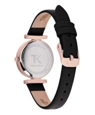 Photo 3 of this Cheap Women's Quartz Watch in Metal and Leather, Rose Gold, Black - TRG10134-02