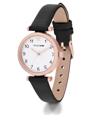 Foto 2 de este económico Reloj de Cuarzo para Mujer en Metal y Piel, Oro Rosa, Negro - TRG10134-01