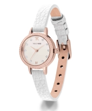 Foto 2 de este económico Reloj de Cuarzo para Mujer en Metal y Piel, Oro Rosa, Blanco - TRG10135-01