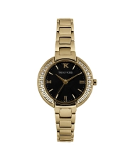 Foto frontal de este económico reloj de cuarzo para mujer en metal y acero inoxidable, dorado - TMG10141-02