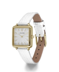 Photo 2 de cette Montre Femme pas chère Quartz en Métal et Cuir, Doré, Blanc - TG10145-01