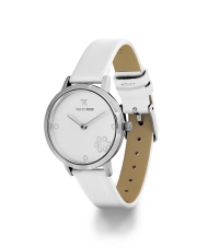 Photo 3 de cette Montre Femme pas chère Quartz en Métal et Satin, Argenté, Blanc - TC10160-01