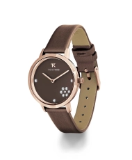 Photo 3 de cette Montre Femme pas chère Quartz en Métal et Satin, Rose Doré, Bronze - TRG10160-10