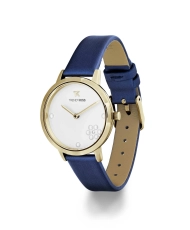 Photo 3 of this Inexpensive Women's Quartz Watch in Metal and Satin, Gold, Blue - TG10160-01